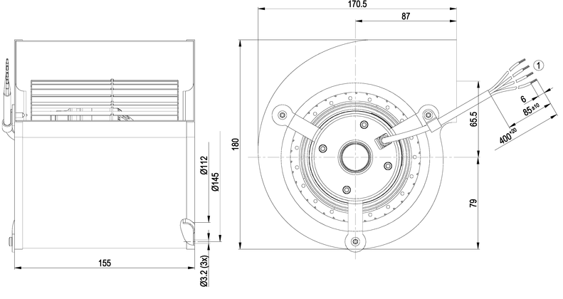Puhallin Ebmpapst D2E133BI4002 2UF 135W