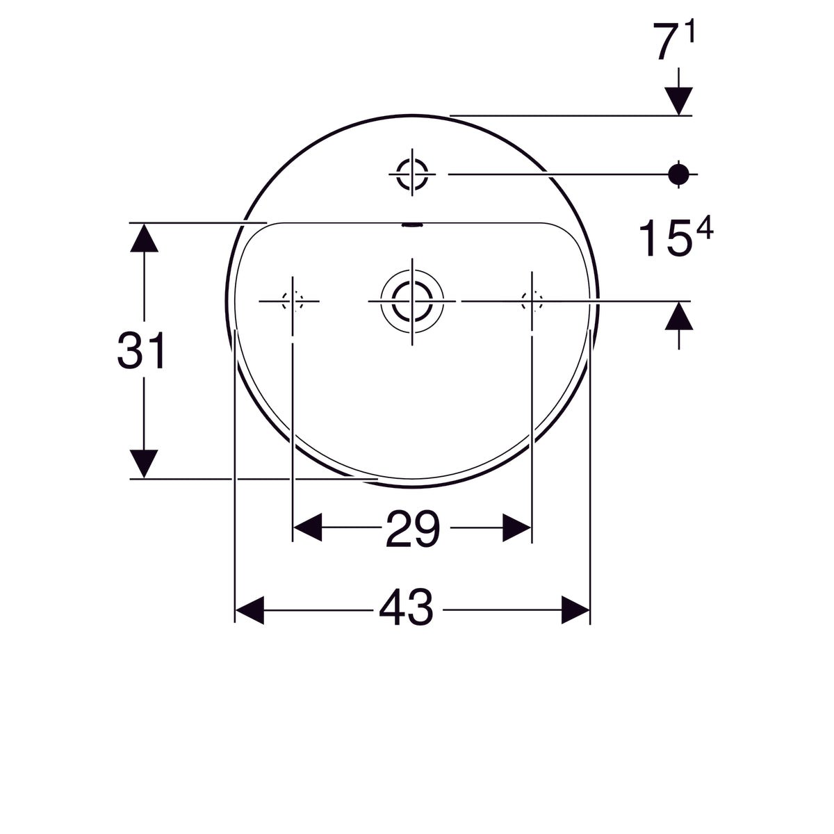 Pesuallas Geberit Variform 450x450x158 mm - KarelianStore