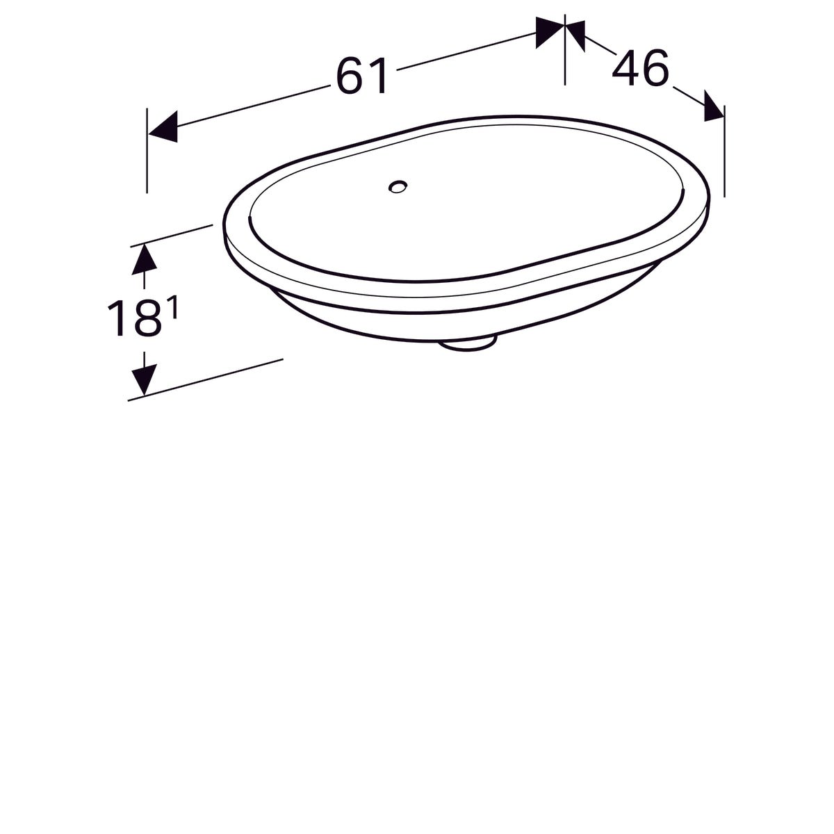 Pesuallas Geberit Variform 625x490x180 mm Tason Alle - KarelianStore