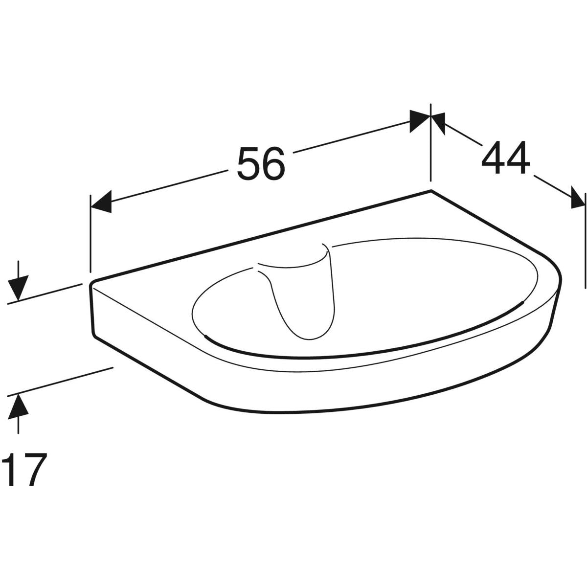 Pesuallas Ido Glow 560x440x170 mm Ilman hanareikää ja ylivuotoa - KarelianStore