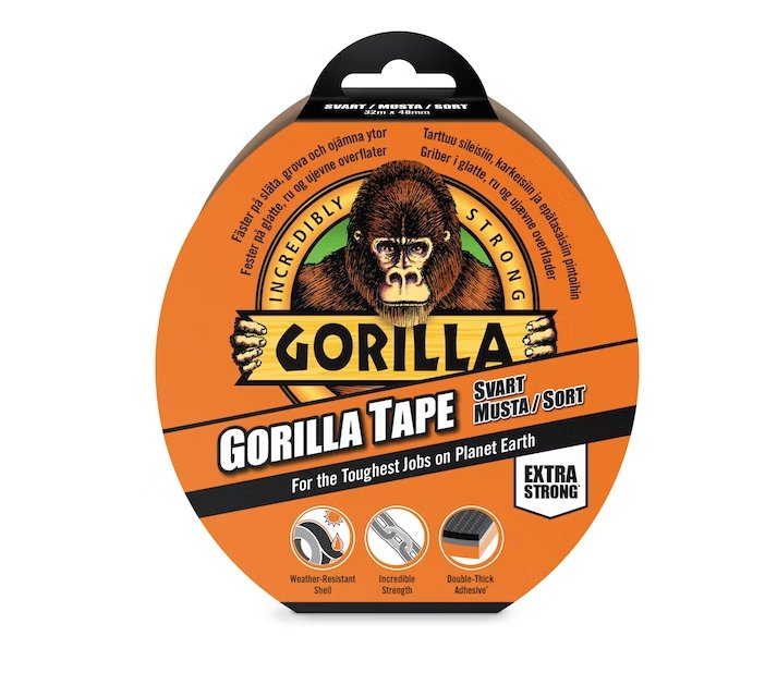 Ilmastointiteippi Gorilla Musta 32m - KarelianStore