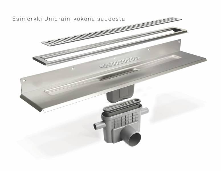 Lattiakaivokaluste Unidrain 1003 2 Seinäkiinnikettä 1200mm - KarelianStore