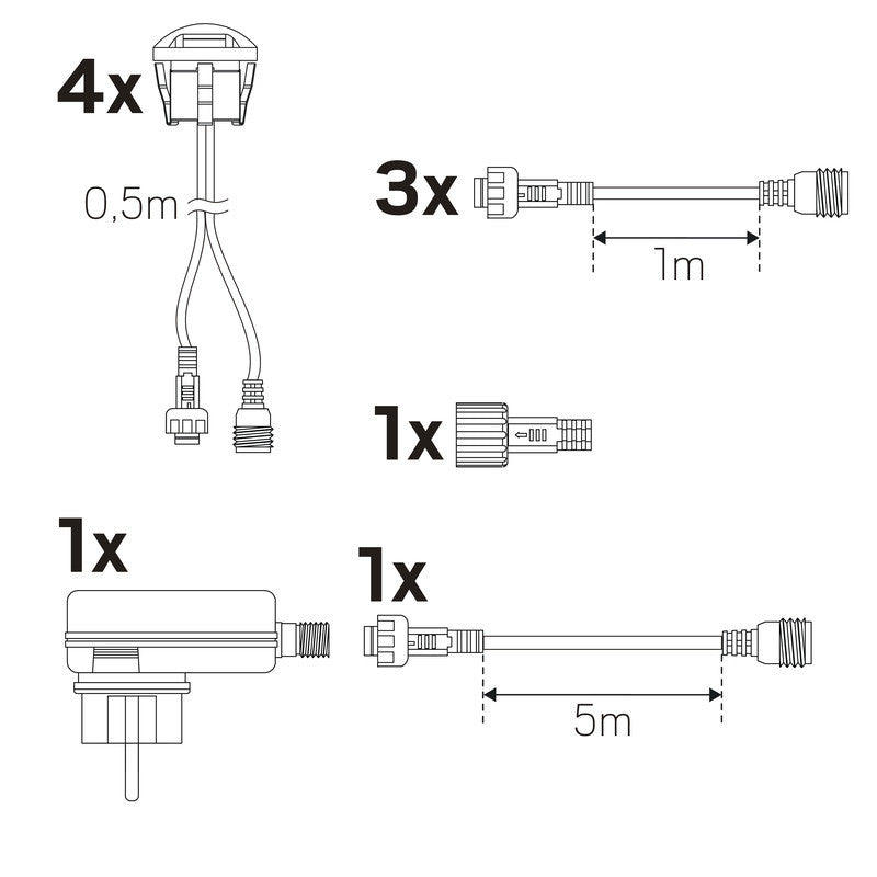 Maavalaisin Hide-a-lite Steplight Garden Kit 12V 4x3lm 4.5W 3000K - KarelianStore