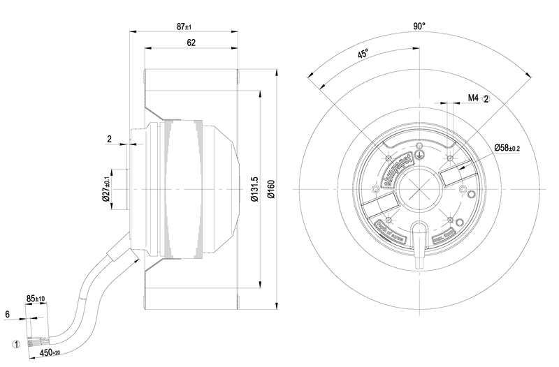 Puhallin Ebmpapst R4E160AB0112 4UF 67W OIKEA