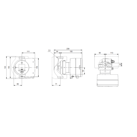 Käyttövesipumppu Grundfos Magna3 25 - 100 N 180 1x230V - KarelianStore