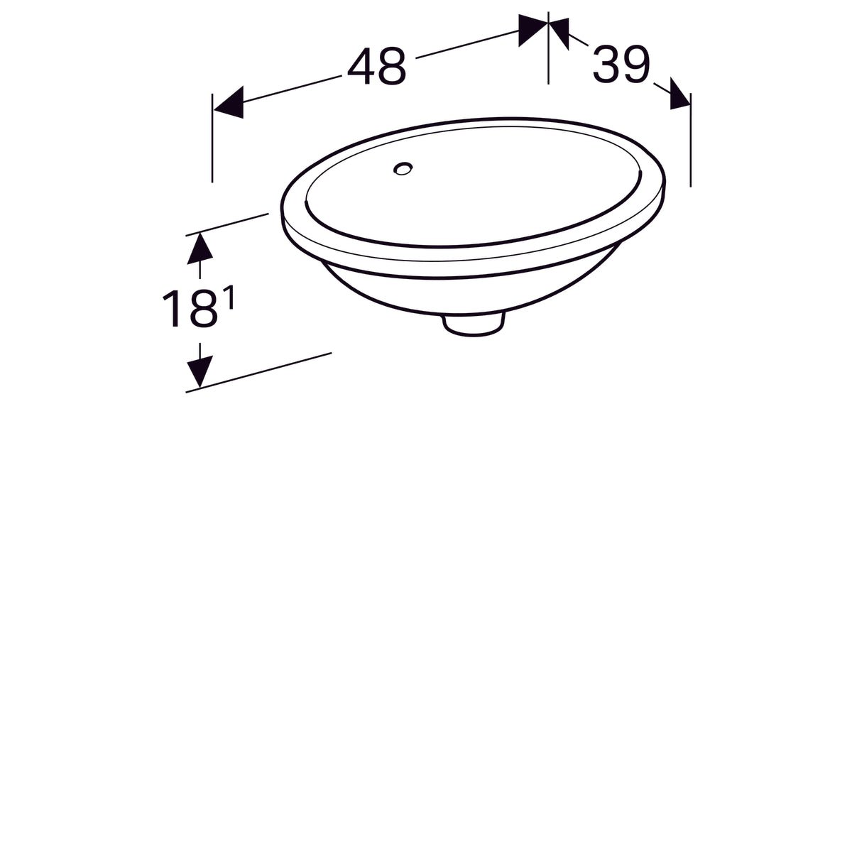 Pesuallas Geberit Variform 495x420x180 mm Tason Alle - KarelianStore