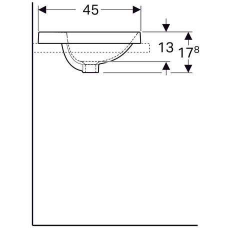 Pesuallas Geberit Variform 500x450x178 mm Ilman ylivuotoa - KarelianStore