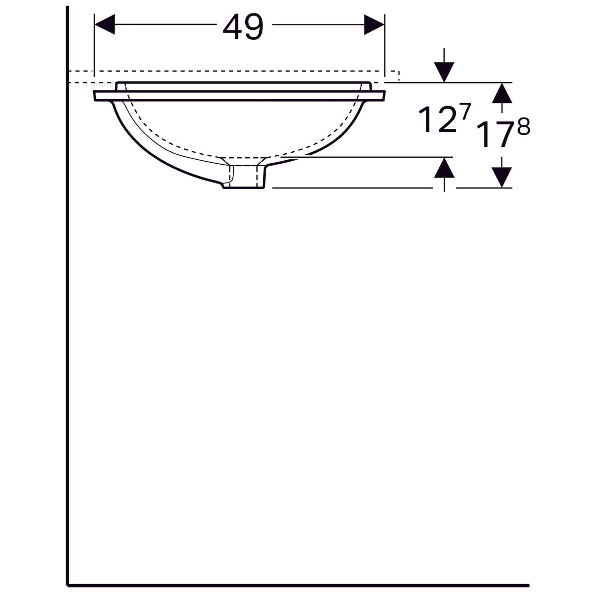 Pesuallas Geberit Variform 580x490x178 mm Tason Alle Ilman ylivuotoa - KarelianStore