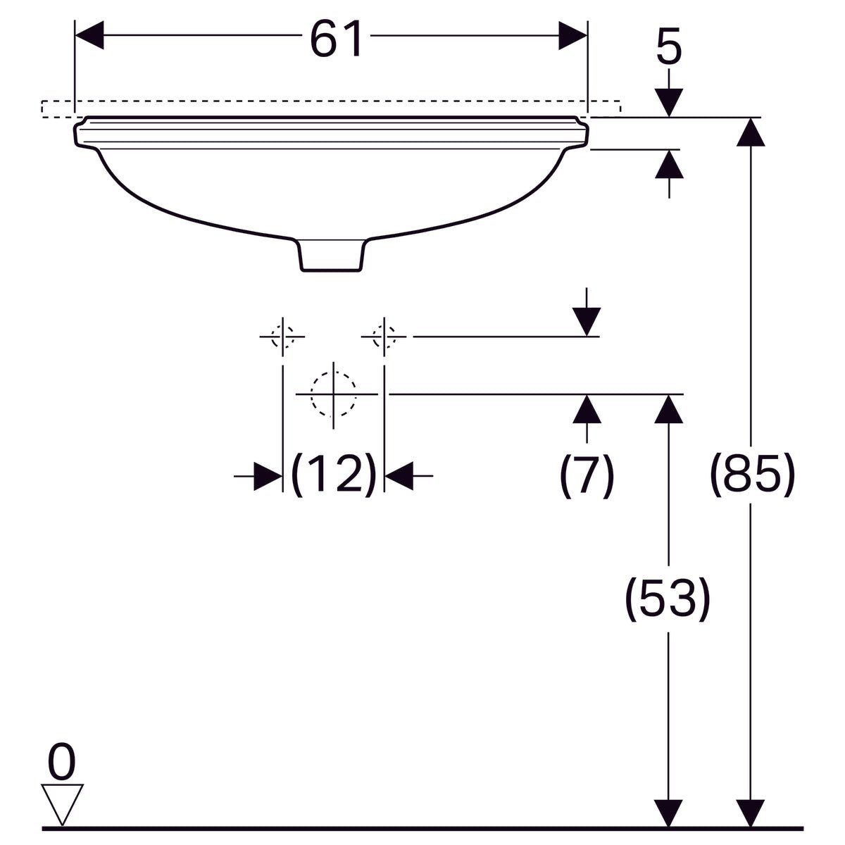Pesuallas Geberit Variform 625x490x180 mm Tason Alle - KarelianStore