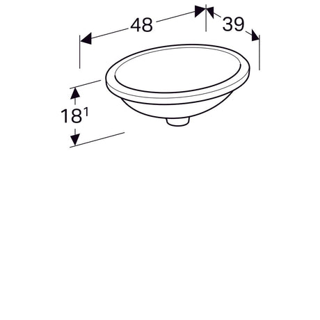 Pesuallas Geberit Variform Keratect 495x420x180 mm Tason Alle Ilman ylivuotoa - KarelianStore