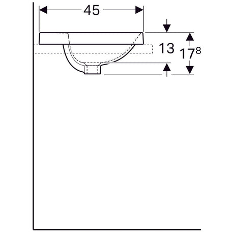 Pesuallas Geberit Variform Keratect 550x450x178 mm Ilman ylivuotoa - KarelianStore