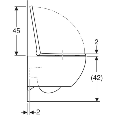 Seinä-WC Geberit Acanto Turboflush Istuinkannella - KarelianStore