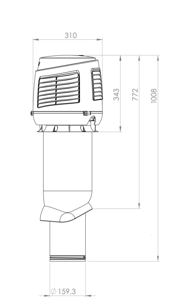 Tuloilmaputki Vilpe Intake 160S 300x300 Vaaleanharmaa - KarelianStore