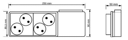 Vikavirtapistorasia Onnline Vikis 16A 4 - osainen 30mA 250V IP20 - KarelianStore