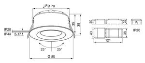Alasvalo Airam Compact Tilt IP44 5W/830 3000K - KarelianStore