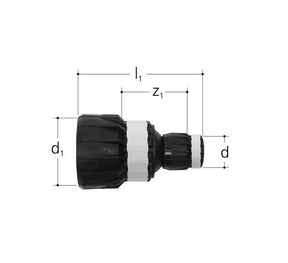 Jatkoliitin Sanipex MT Kompo GF 50x40 PPSU PA - KarelianStore