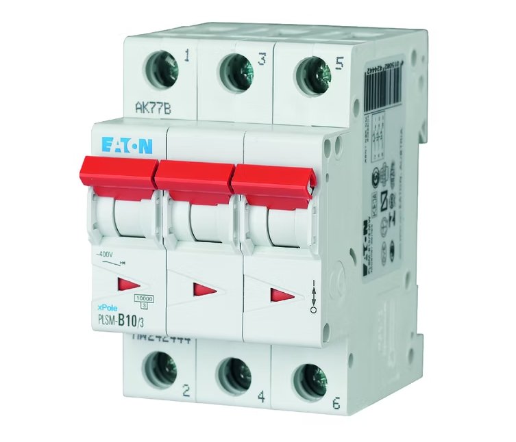 Johdonsuojakatkaisija Eaton PLSM-C10 3 10kA 3-napainen C 10A - KarelianStore