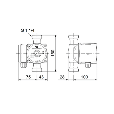 Käyttövesipumppu Grundfos Up 20-15N 1x230 150xR20 - KarelianStore