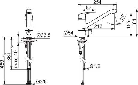 Keittiöhana Oras 1035FS Safira Pesukoneventtiilillä - KarelianStore