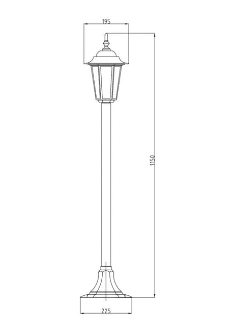 Pihapiirivalaisin Airam Kartano Bollard IP44 E27 H1150 Musta - KarelianStore
