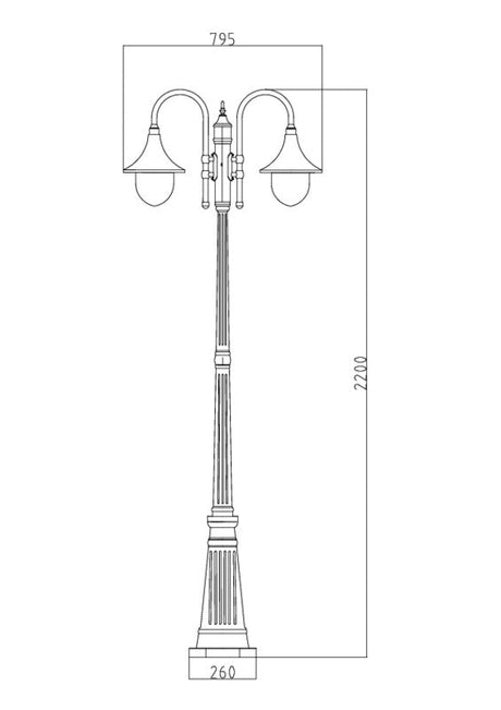 Pihapiirivalaisin Airam Kartano Trumpet Pole E27 75W Musta - KarelianStore