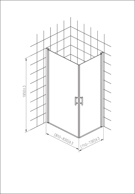 Suihkunurkka Opal 80x70 195 5mm Kirkas lasi - KarelianStore