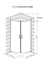 Suihkunurkka Opal 90x90x195 5mm Kirkas lasi - KarelianStore