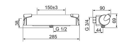 Suihkutermostaatti Oras 7160 Optima 1/2 - KarelianStore